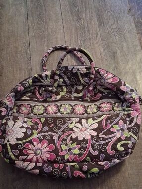 RETIRED Vera Bradley Purple Punch Morgan Quilted Floral Tote Bag